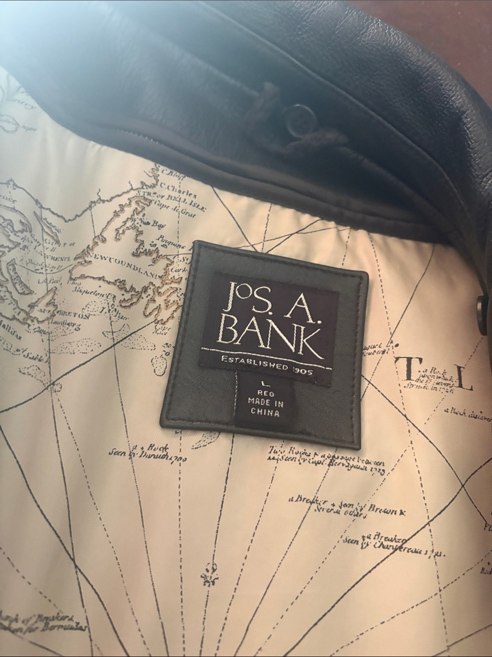 Men's JoS. A. Bank Dark Brown Leather Jacket - Picture 7 of 11